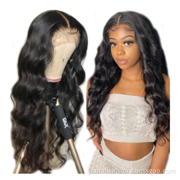 Cheap Custom 150% 180% Density Dyed Transparent Full Lace Front Human Hair Wig 13x4 HD Lace Raw Virgin Hair Wigs with Baby Hair